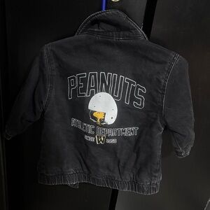 ZARA Peanuts Kids Charcoal Jean Jacket
